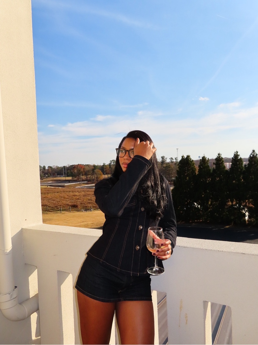 Revolve | Dark Wash Denim Jacket and Mini Skirt Set